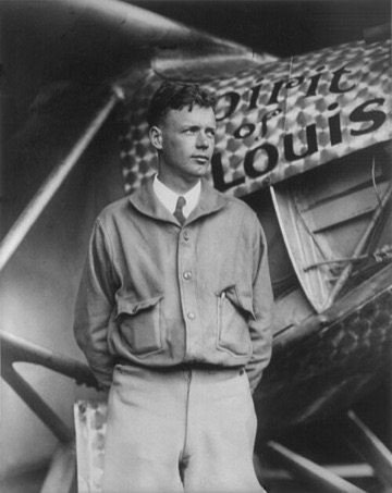 Charles Lindbergh with the Spirit of St. Louis, May 1927